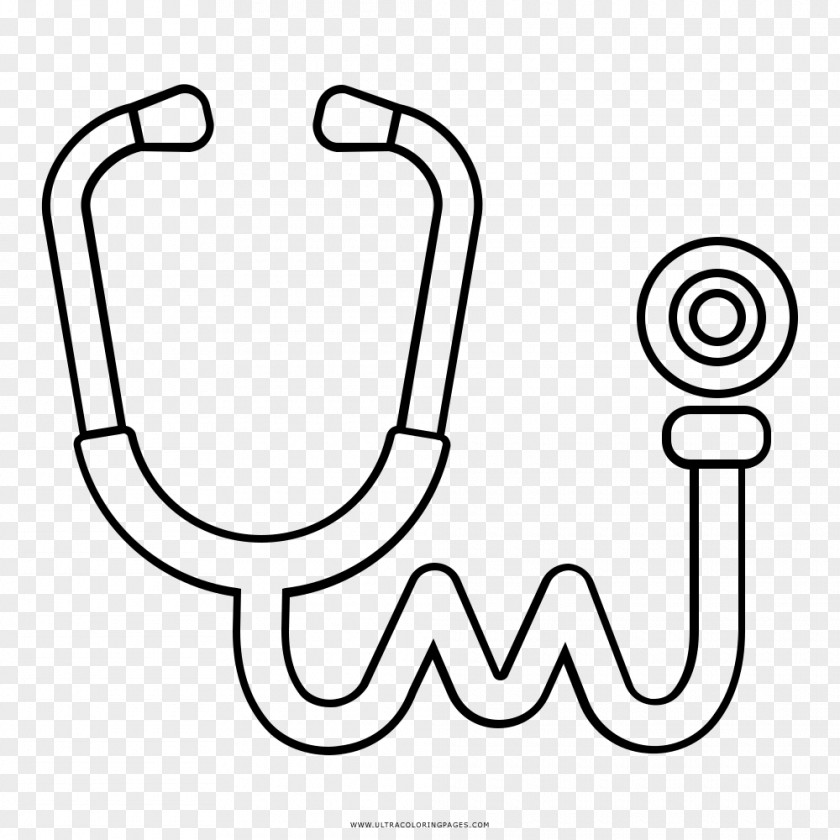 Ae Drawing Stethoscope Coloring Book Black And White PNG
