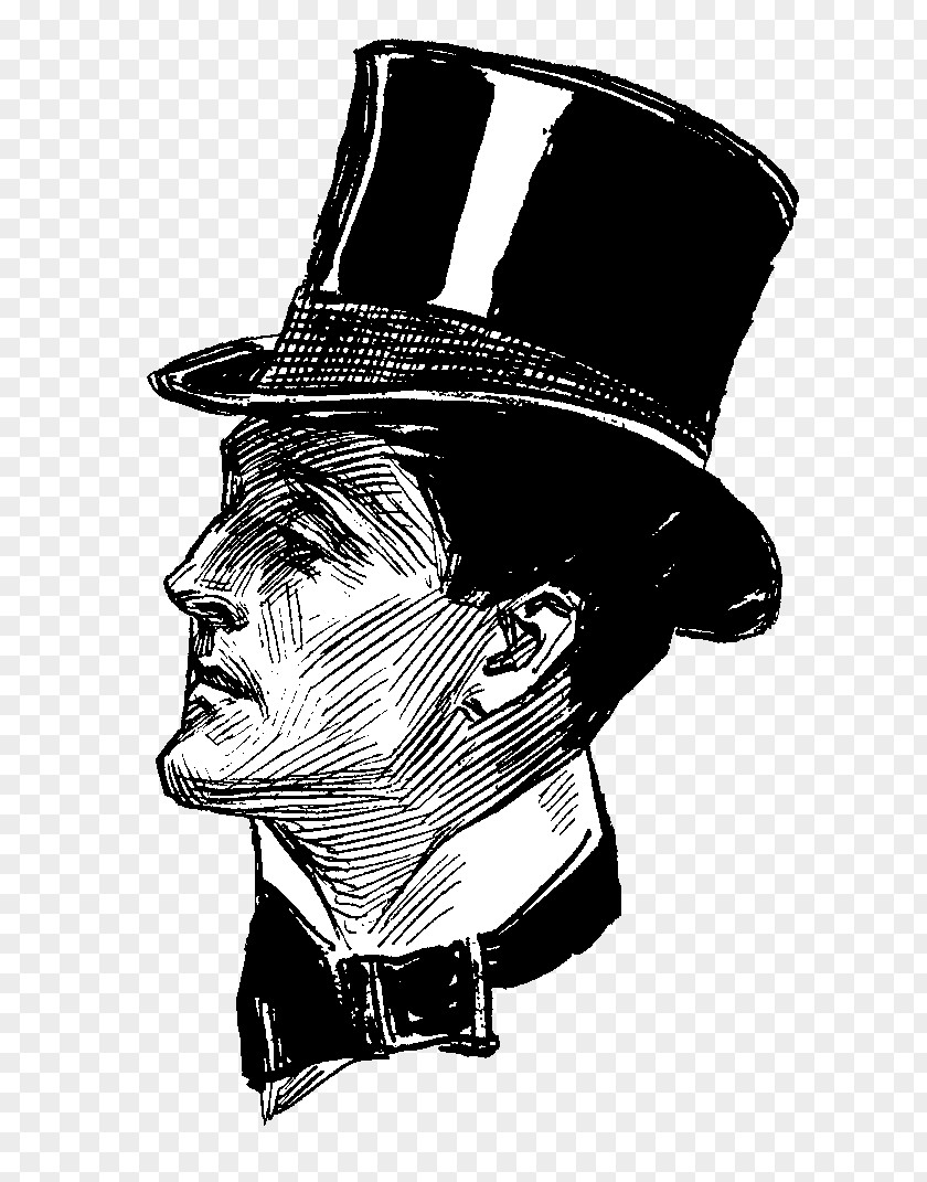 Cartoon Beard Victorian Era Bowler Hat Drawing Clip Art PNG