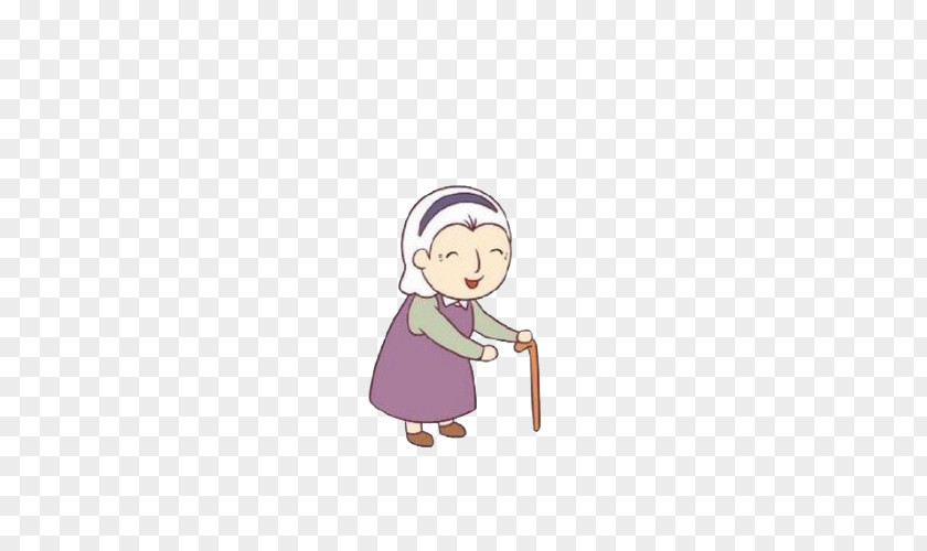 Cartoon Haired Grandmother Drawing Illustration PNG