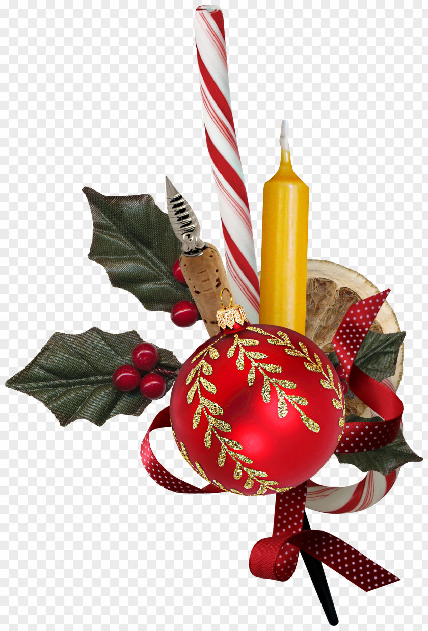 Christmas Decoration Balls Candle Leaf Material Ornament Clip Art PNG