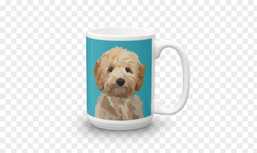 Hand Painted Tail Cockapoo Goldendoodle Coffee Cup Dog Breed Companion PNG