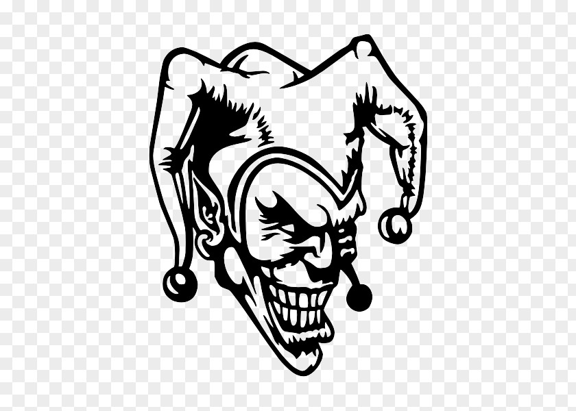 Joker Sticker Black And White Decal PNG