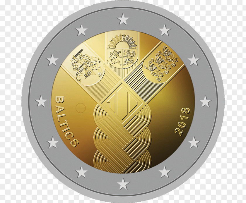 Euro Baltic States 2 Commemorative Coins Coin PNG