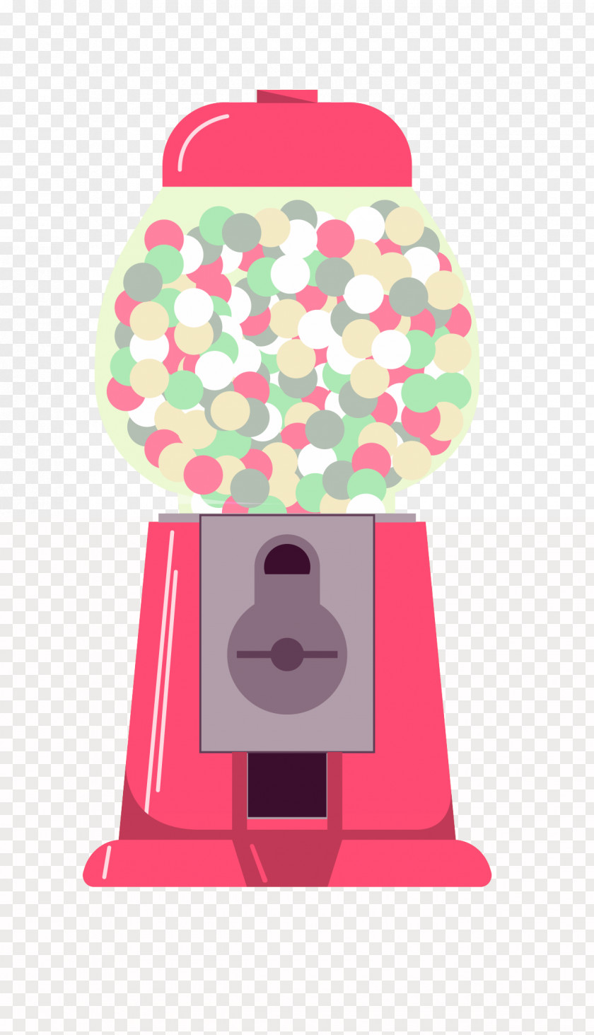 Girls Tie Pink Candy Machine Chewing Gum Bubble PNG