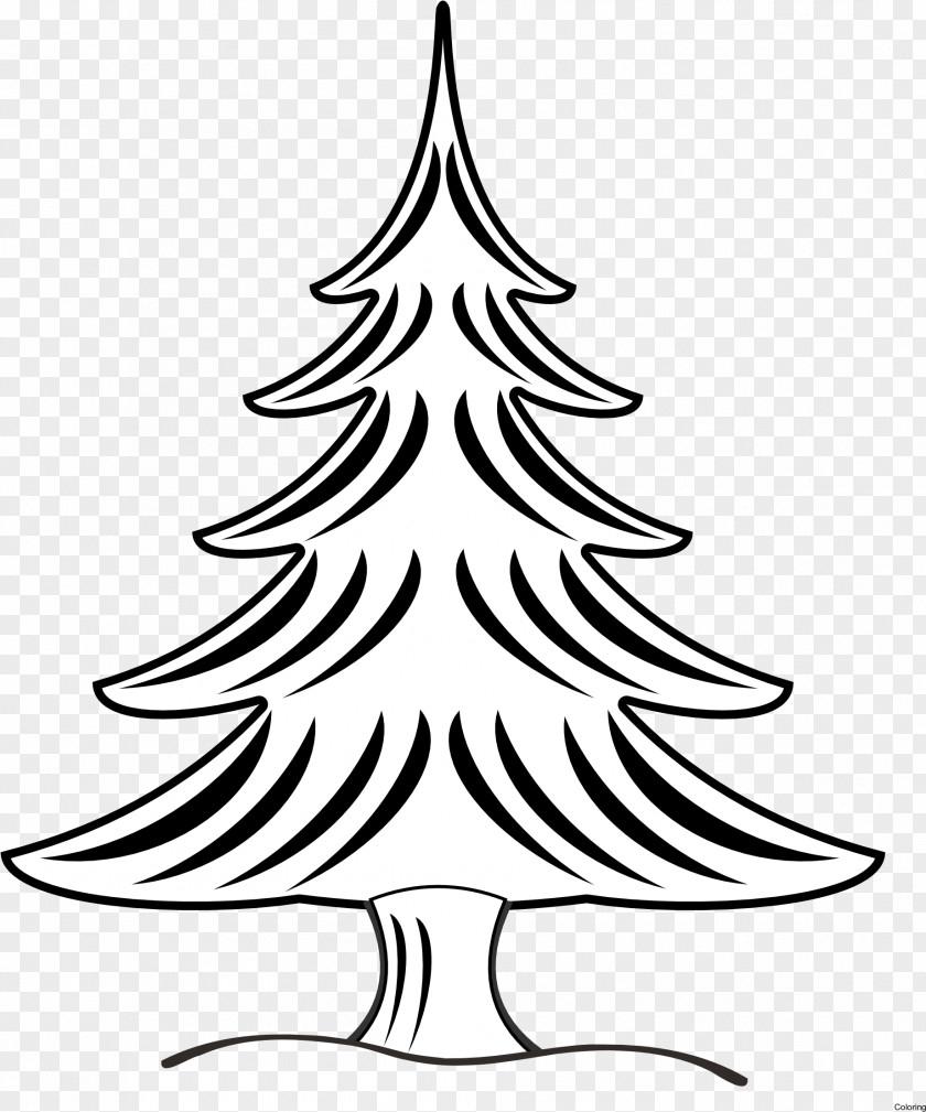 Holiday Ornament Trunk Christmas Tree Line Drawing PNG