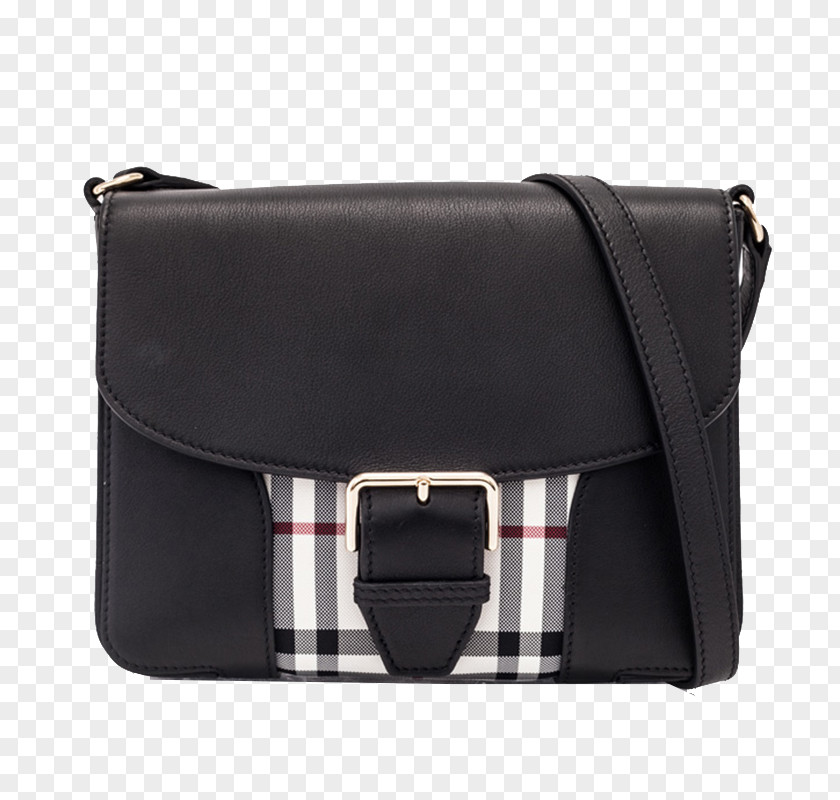 BURBERRY Burberry Diagonal Package Messenger Bag Leather Handbag PNG