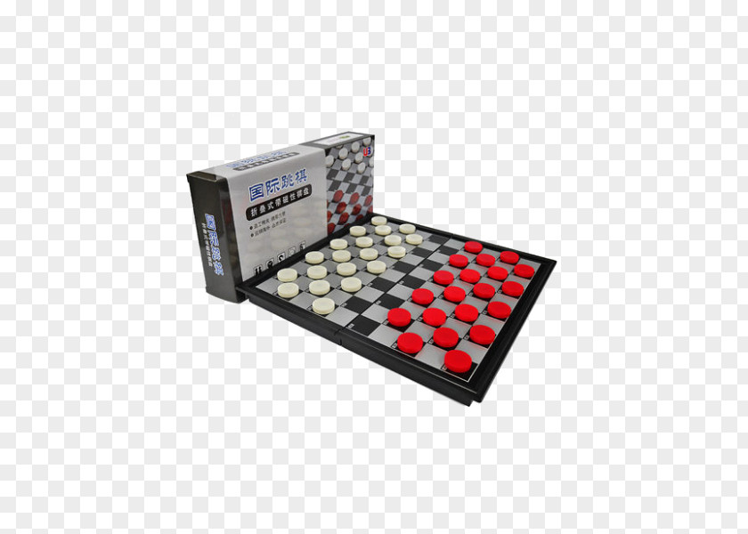 Draughts Folding Magnetic Chess Board Large Red And White Plastic Game Chinese Checkers PNG