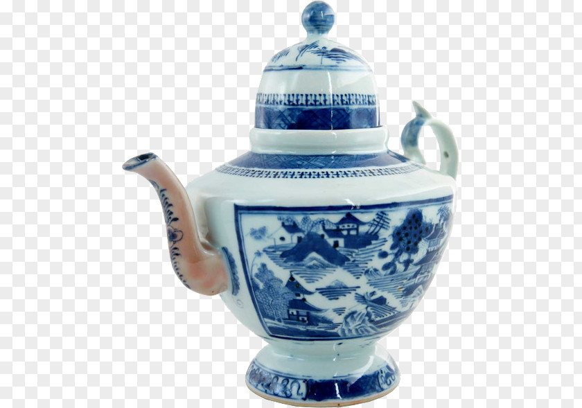 Teapot Blue And White Pottery Ceramic Chinese Export Porcelain PNG