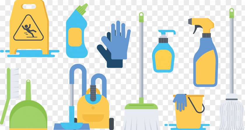 Vector Cleaning Tools Illustration PNG