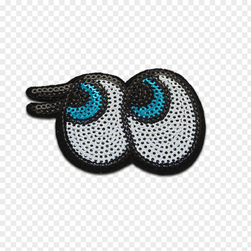 Eye Embroidered Patch Sequin Embroidery Blue PNG