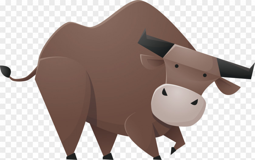 Brown Cow Vector Dairy Cattle Cartoon Illustration PNG