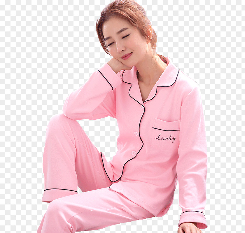 New Autumn Products Pajamas Shoulder Pink M Sleeve Outerwear PNG