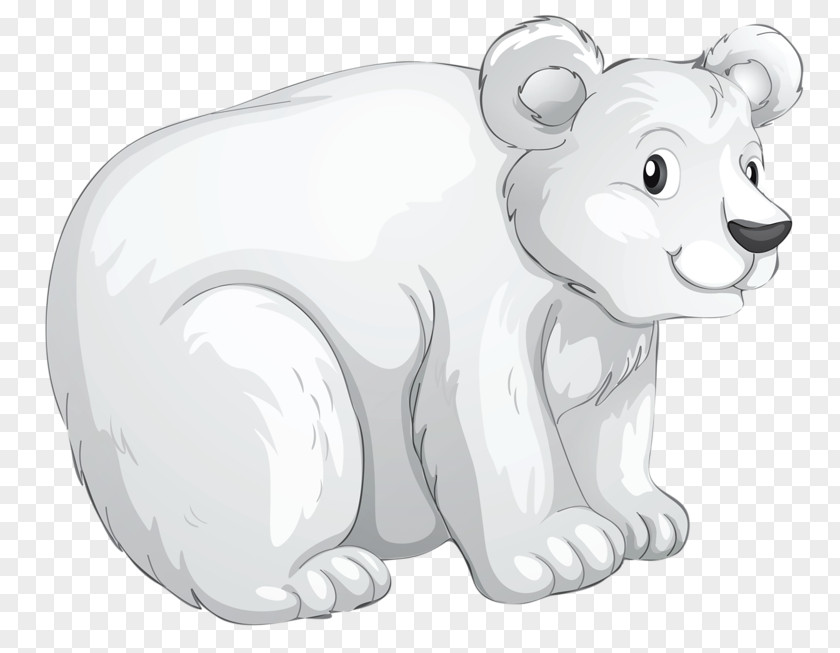 Hand-painted Polar Bear Bear, What Do You Hear? Arctic PNG