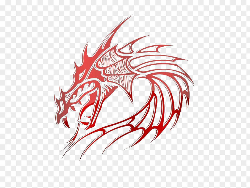 Chinese Style Red Dragon Welsh Clip Art PNG