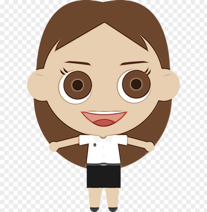 Cartoon Cheek Animation Brown Hair Gesture PNG