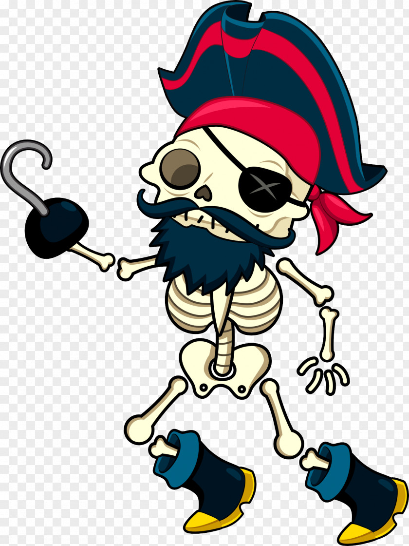 Pirate Skeleton Vector Cartoon Human Illustration PNG