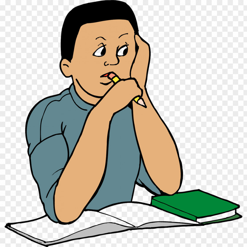 Thinking Child Student Study Skills Clip Art PNG