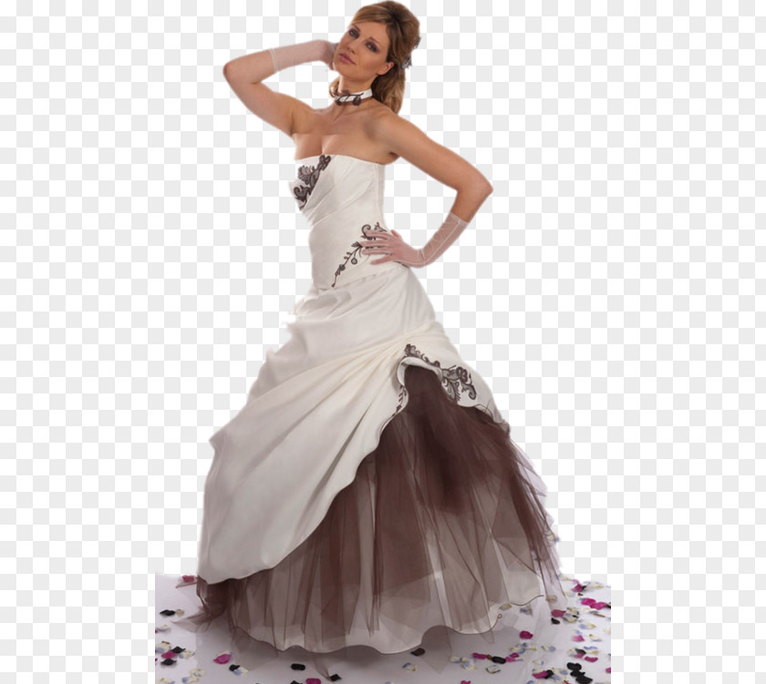 Dress Wedding Ivory Evening Gown Bride PNG