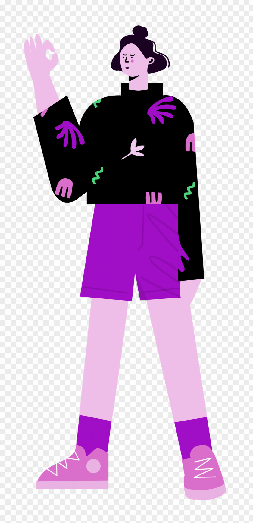 Standing Shorts Woman PNG