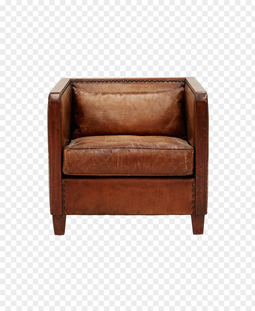 Chair Club Couch Fauteuil Leather PNG