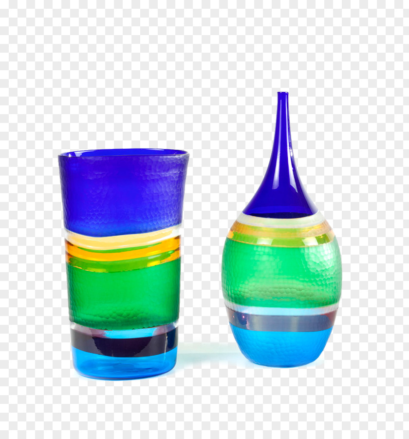 Glass Bottle Cobalt Blue Vase PNG