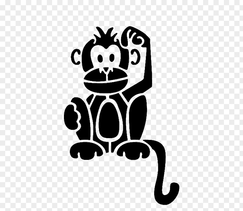 Monkey Stencil Ape Silhouette PNG