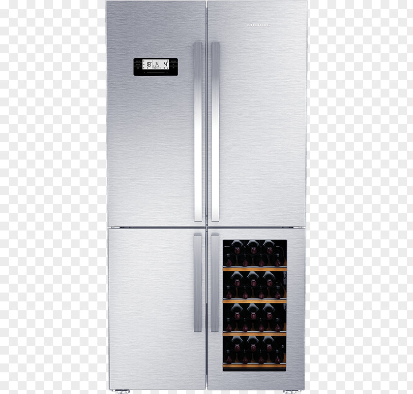 Refrigerator Auto-defrost Freezers GRUNDIG GWN 21210 X Stainless Steel PNG