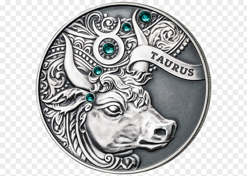 Silver Coin Astrological Sign Zodiac PNG
