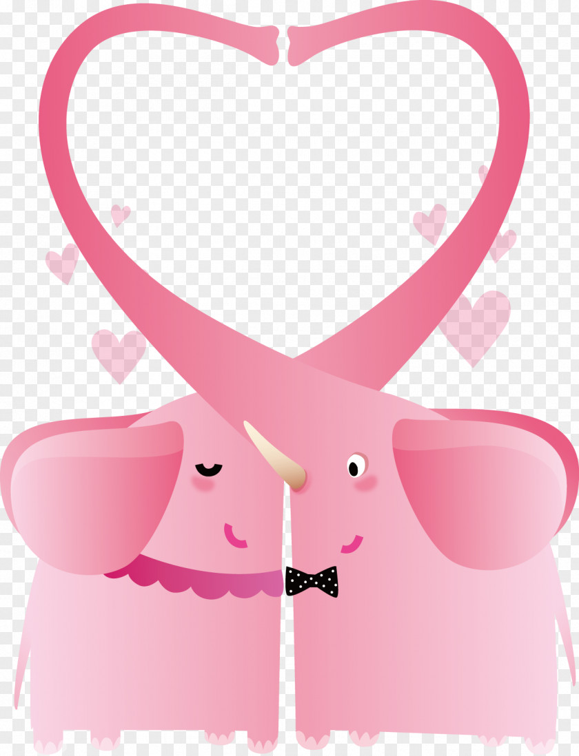 Vector Painted Pink Elephant Nose Euclidean Drawing PNG