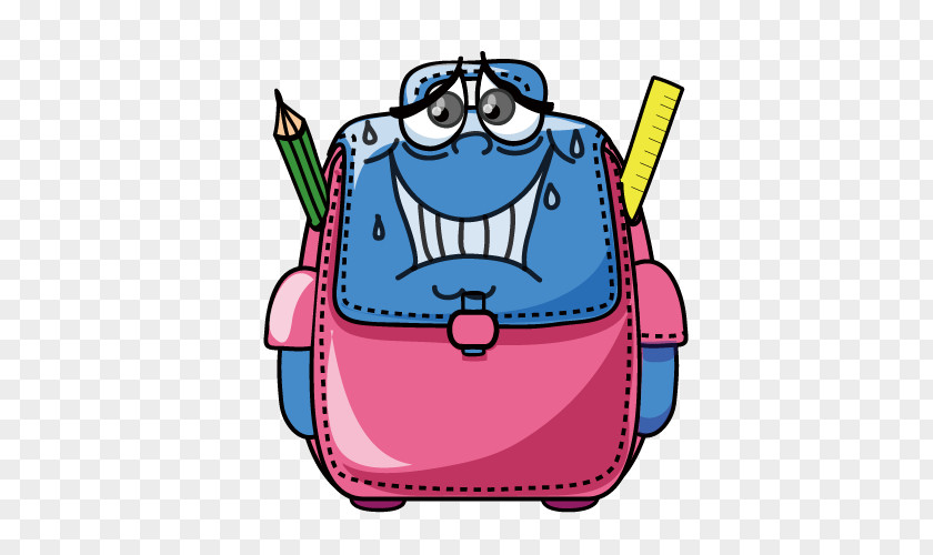 Cute Cartoon Bags School Clip Art PNG