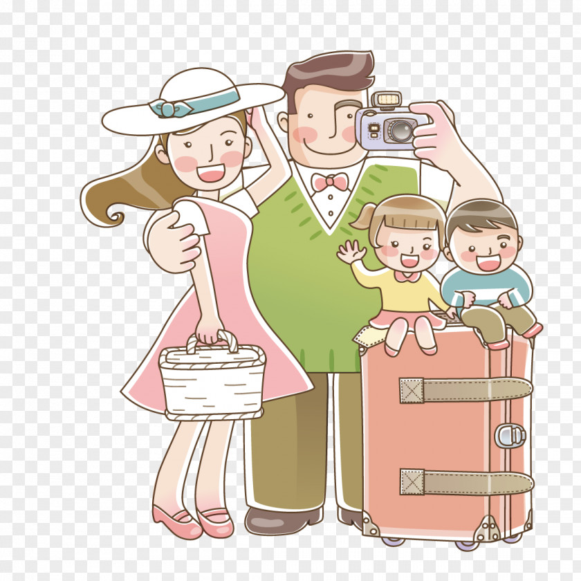 To Family Travel Illustration PNG
