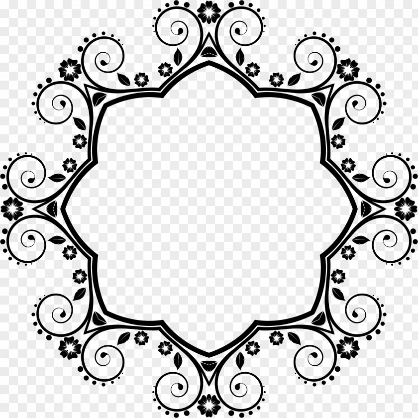 Lace Boarder Flower Picture Frames Clip Art PNG