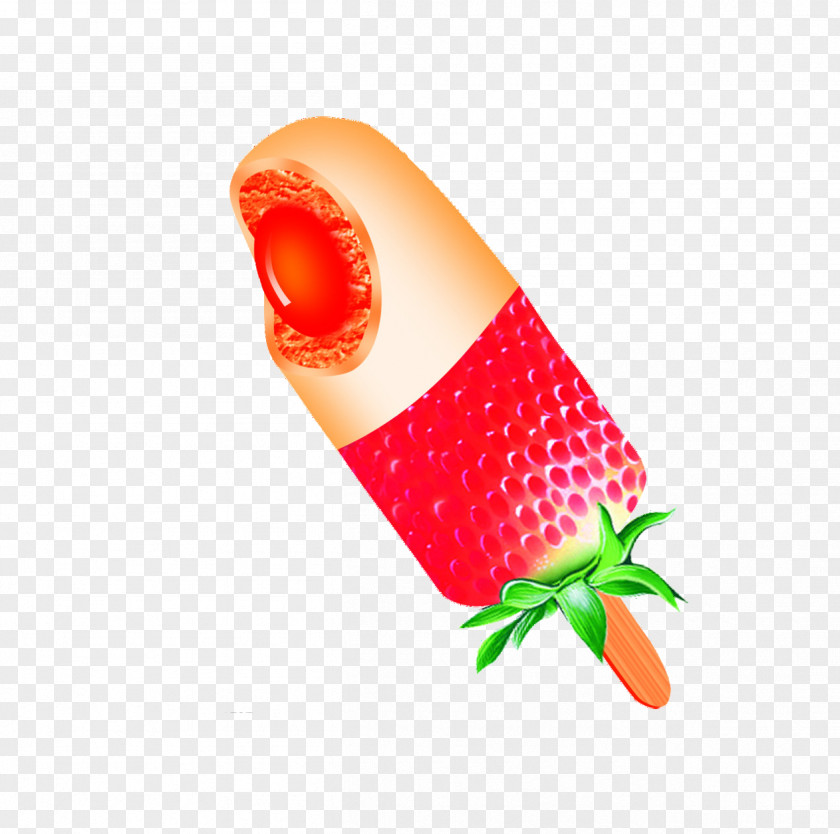 Strawberry Popsicles Ice Cream Pop Aedmaasikas PNG