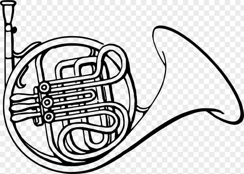 Blackandwhite Alto Horn Book Cartoon PNG