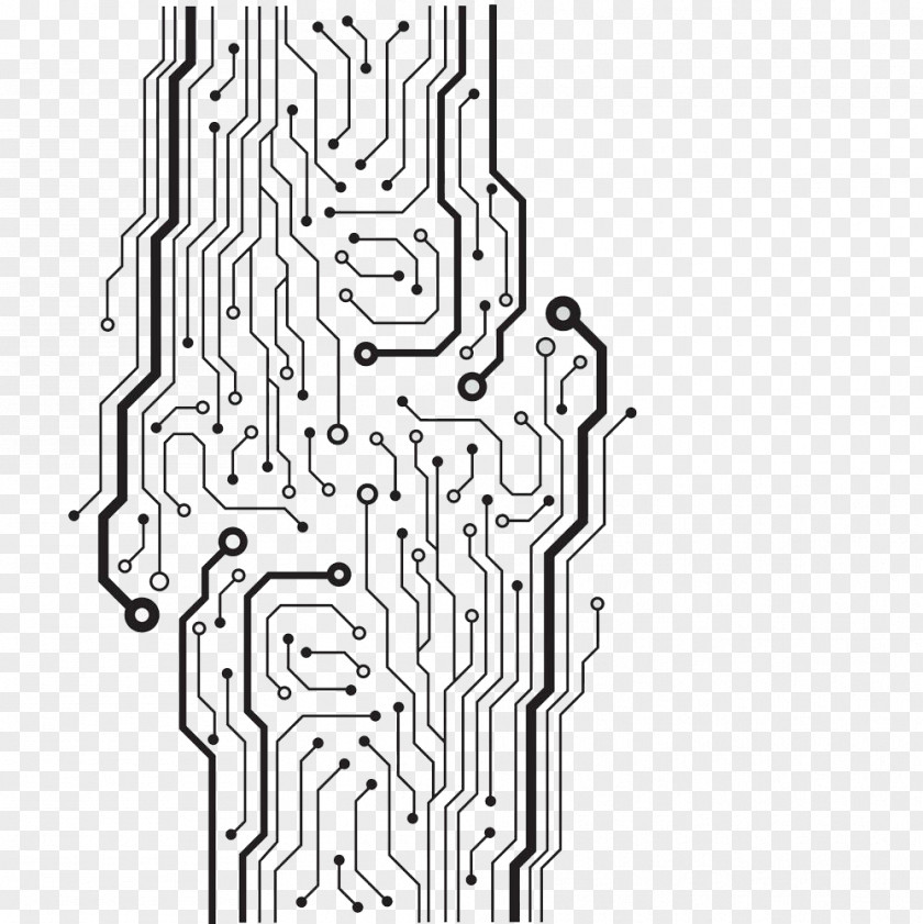 Chip Lines Printed Circuit Board Electronic Integrated PNG