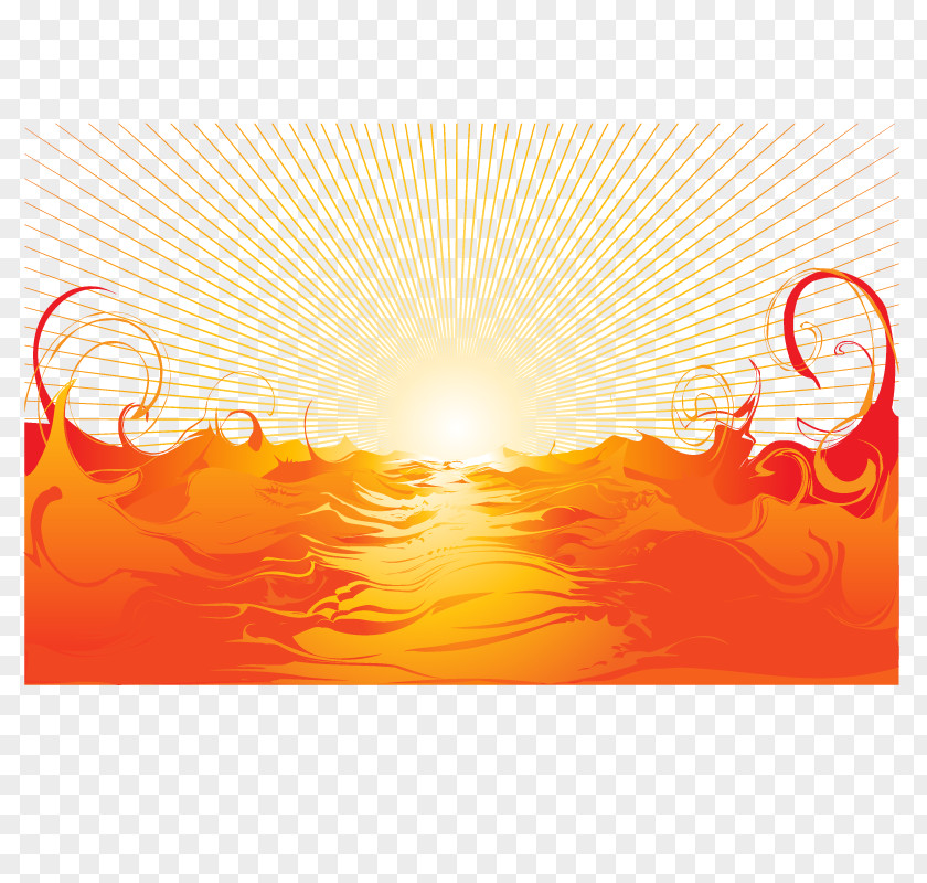 Spectacular Sunrise Vector Image Wallpaper PNG