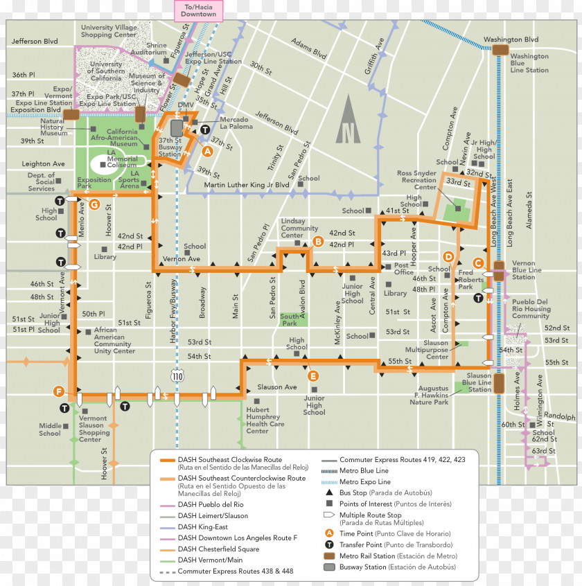 Bus Downtown Los Angeles Map County Metropolitan Transportation Authority Department Of PNG