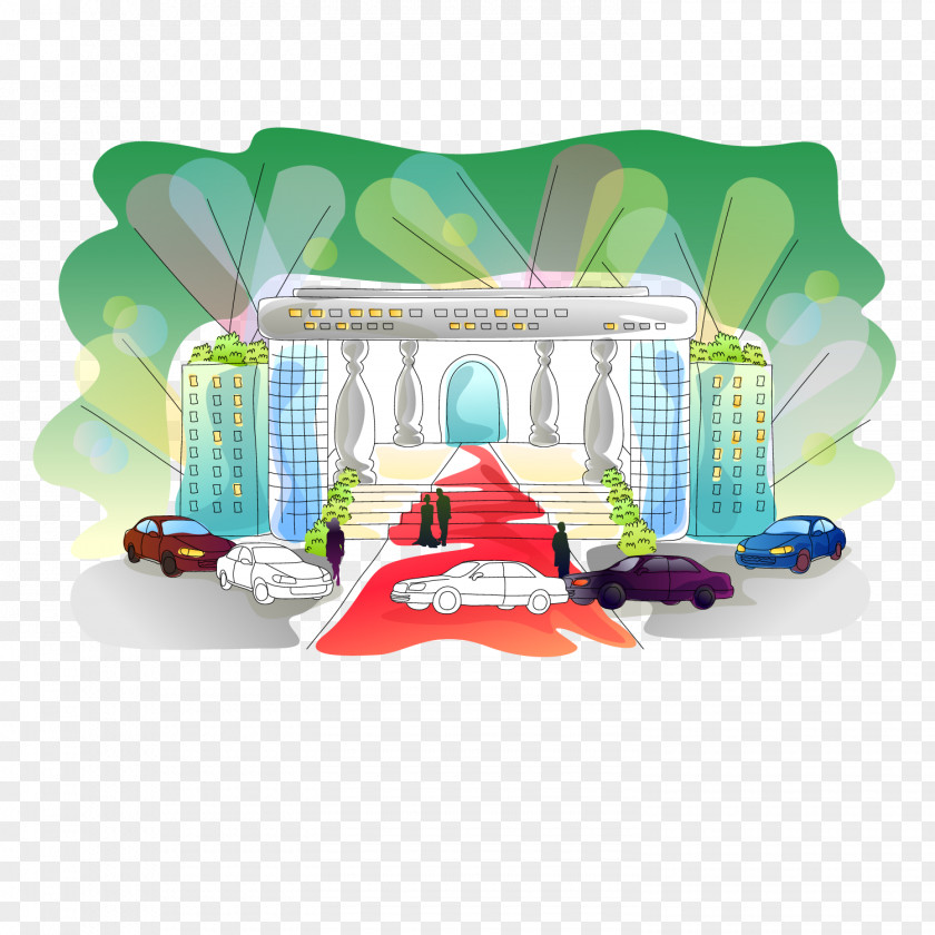 Cartoon Luxury Hotel Vector Material Child Illustration PNG