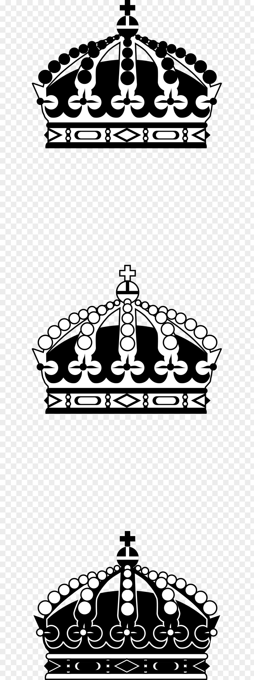 Imperial Crown Black And White Clip Art PNG
