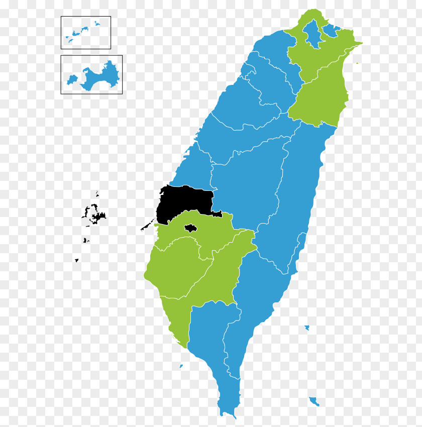 Map Taiwanese Local Elections, 2018 2014 PNG