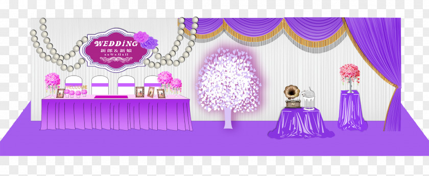 Purple Wedding Reception Table Arrangement Download PNG