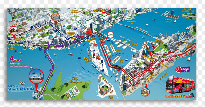 Make A Sightseeing Tour Miami Beach Bus Road Map PNG
