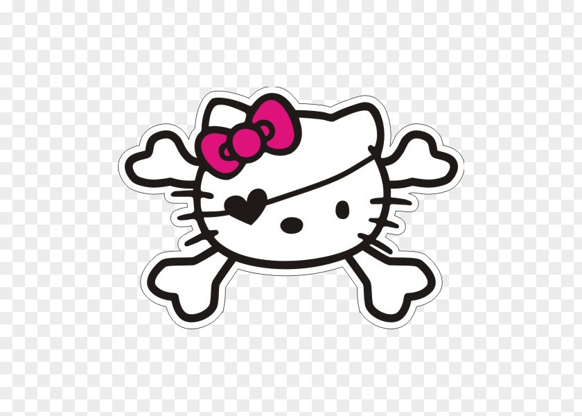 Hello Kitty Skull & Bones Sticker Decal PNG