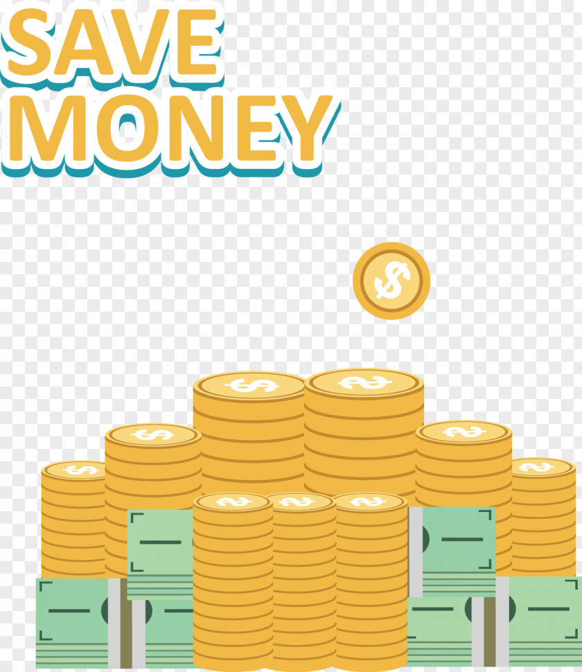 Vector Painted Gold Coins And Banknotes Banknote Money Coin PNG