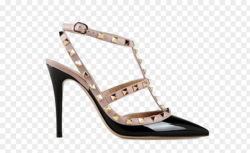 Bandwagon Button Court Shoe Valentino High-heeled Velvet Slingback Pumps PNG