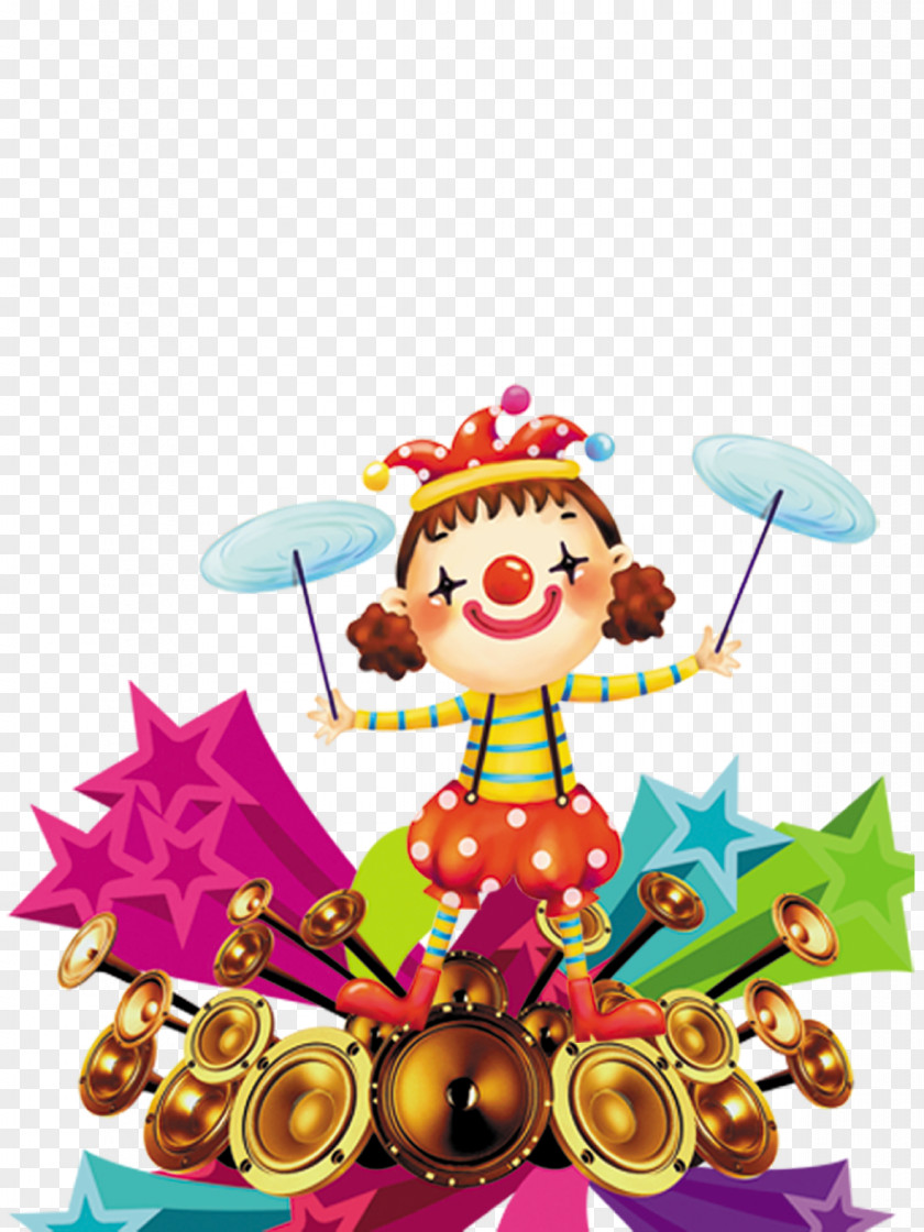 Cartoon Clown Acrobatics PNG