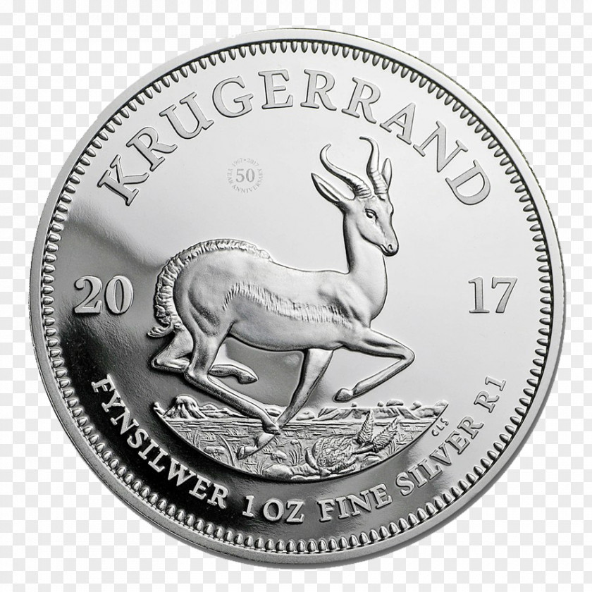 Coin Krugerrand South African Mint Silver PNG