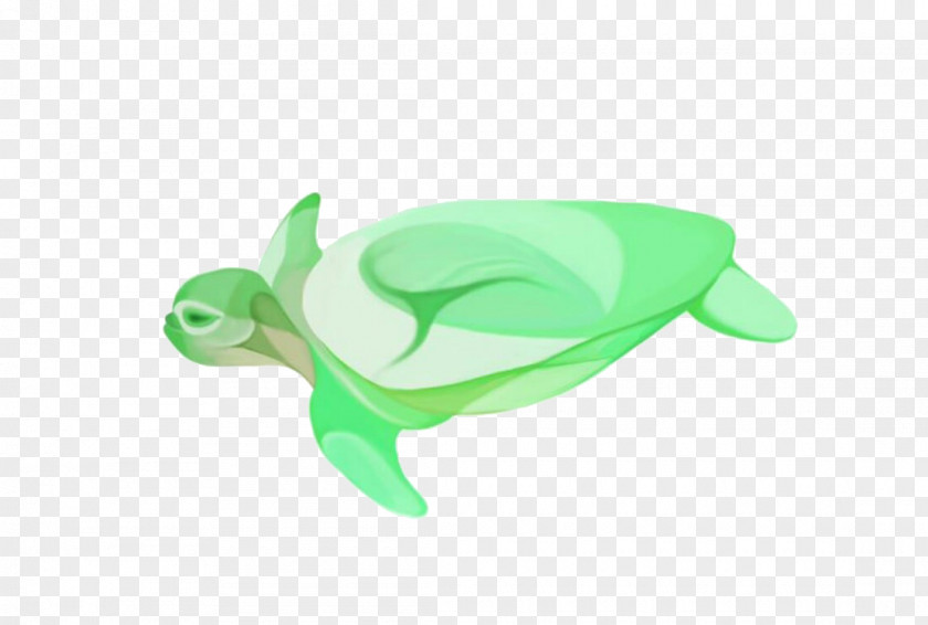 Little Green Turtle Painted Material Sea PNG