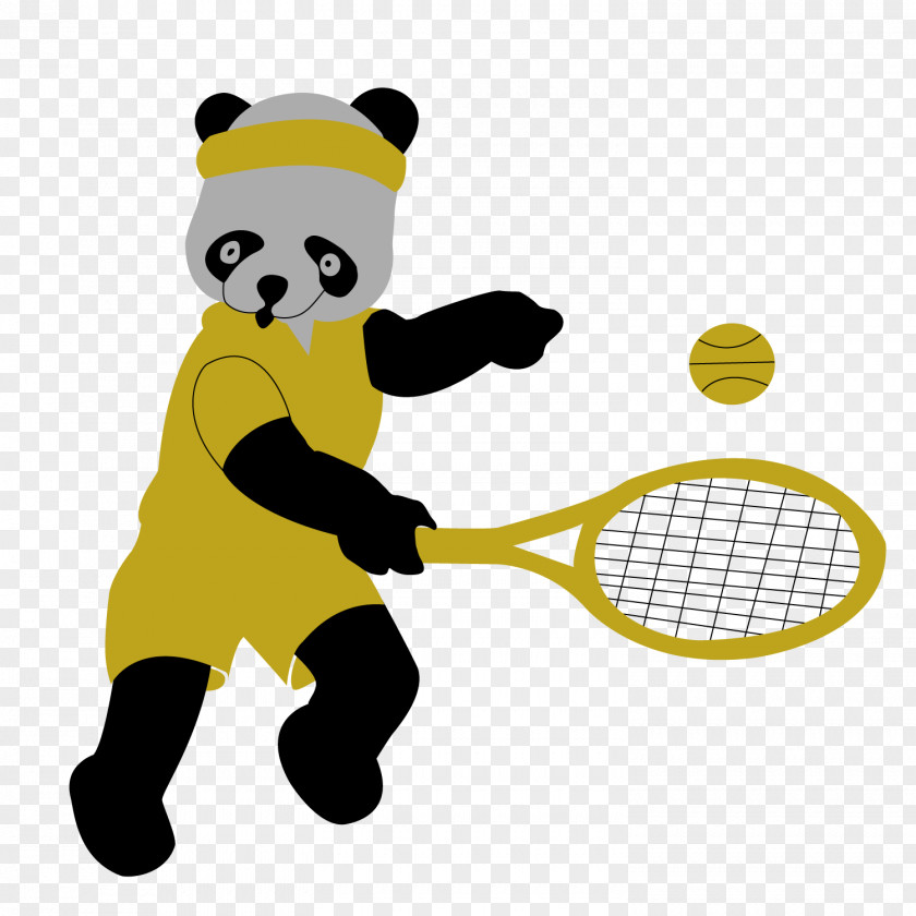 Playing Tennis Panda Sport Volleyball Clip Art PNG