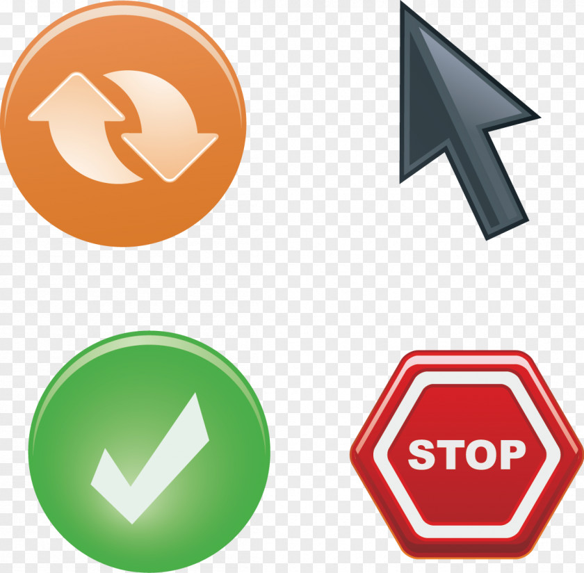 Vector Hand-drawn Arrows And Checkmark Prohibition Flag Euclidean Arrow PNG